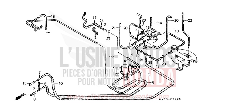 TUBING (5) for Gold Wing MARTINI BEIGE METALLIC (YR149M) from 1988